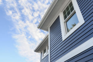 Home with blue Hardie Board siding 