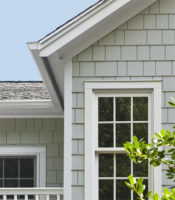 Gorgeous close-up view of siding on a home